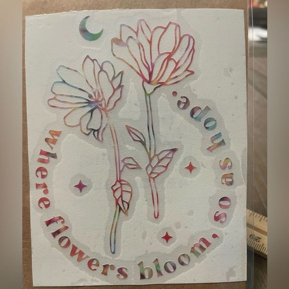 4 Tie Dye Floral Vinyl Decals - Picture 3 of 12